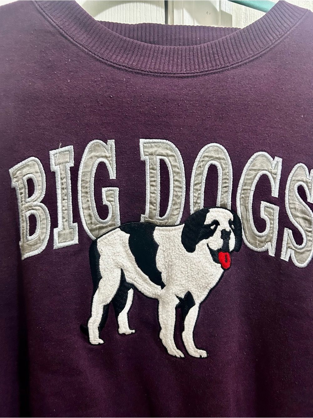 BIG DOGS Embroidered Purple Crewneck Sweatshirt 90’s Vintage Size XL - Picture 2 of 4